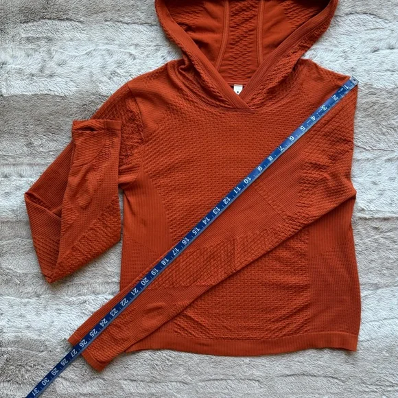 NWOT Athleta Flurry Seamless Cropped Hoodie in Foliage Orange Size S - Picture 9 of 13